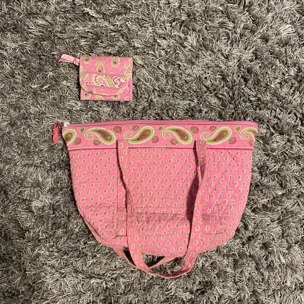 Vera Bradley Tote Bag + Matching Wallet